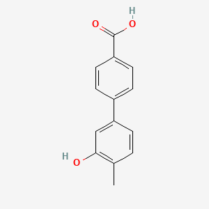 molecular formula C14H12O3 B6371399 5-(4-Carboxyphenyl)-2-methylphenol, 95% CAS No. 1261893-31-5