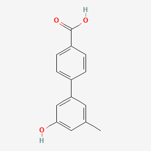 molecular formula C14H12O3 B6371404 5-(4-Carboxyphenyl)-3-methylphenol, 95% CAS No. 1261986-01-9