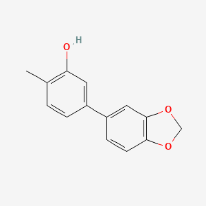 molecular formula C14H12O3 B6371408 2-Methyl-5-(3,4-methylenedioxyphenyl)phenol, 95% CAS No. 1261933-97-4