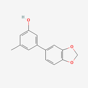 molecular formula C14H12O3 B6371415 3-Methyl-5-(3,4-methylenedioxyphenyl)phenol, 95% CAS No. 1261917-06-9