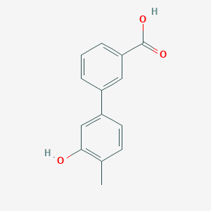 molecular formula C14H12O3 B6371426 5-(3-Carboxyphenyl)-2-methylphenol, 95% CAS No. 1262002-59-4