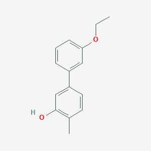 molecular formula C15H16O2 B6371452 5-(3-Ethoxyphenyl)-2-methylphenol, 95% CAS No. 1261976-53-7