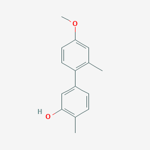 molecular formula C15H16O2 B6371454 5-(4-Methoxy-2-methylphenyl)-2-methylphenol, 95% CAS No. 1261986-19-9