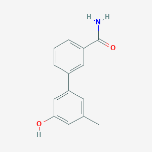 molecular formula C14H13NO2 B6371470 5-(3-Aminocarbonylphenyl)-3-methylphenol, 95% CAS No. 1261894-65-8