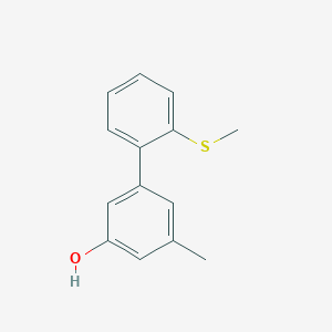 molecular formula C14H14OS B6371495 3-Methyl-5-(2-methylthiophenyl)phenol, 95% CAS No. 1262003-00-8