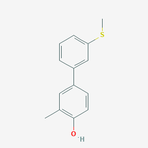 molecular formula C14H14OS B6371503 2-Methyl-4-(3-methylthiophenyl)phenol, 95% CAS No. 1261967-42-3