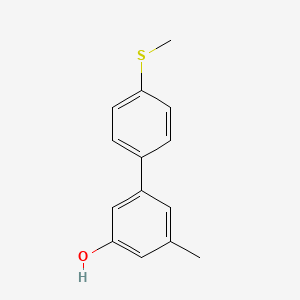 molecular formula C14H14OS B6371511 3-Methyl-5-(4-methylthiophenyl)phenol, 95% CAS No. 1261934-13-7