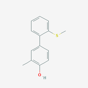 molecular formula C14H14OS B6371514 2-Methyl-4-(2-methylthiophenyl)phenol, 95% CAS No. 1262002-69-6