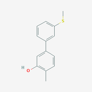 molecular formula C14H14OS B6371527 2-Methyl-5-(3-methylthiophenyl)phenol, 95% CAS No. 1261894-72-7