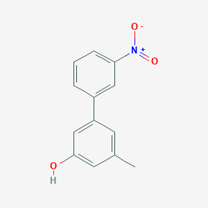 molecular formula C13H11NO3 B6371529 3-Methyl-5-(3-nitrophenyl)phenol, 95% CAS No. 1261910-94-4