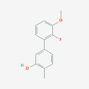 molecular formula C14H13FO2 B6371538 5-(2-Fluoro-3-methoxyphenyl)-2-methylphenol, 95% CAS No. 1261894-76-1