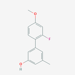 molecular formula C14H13FO2 B6371545 5-(2-Fluoro-4-methoxyphenyl)-3-methylphenol, 95% CAS No. 1262003-06-4