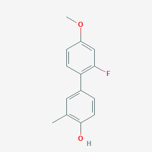 molecular formula C14H13FO2 B6371547 4-(2-Fluoro-4-methoxyphenyl)-2-methylphenol, 95% CAS No. 1261967-59-2