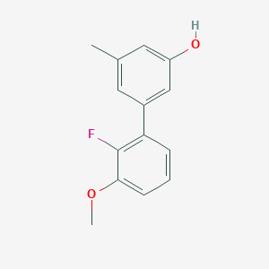 molecular formula C14H13FO2 B6371556 5-(2-Fluoro-3-methoxyphenyl)-3-methylphenol, 95% CAS No. 1261999-83-0