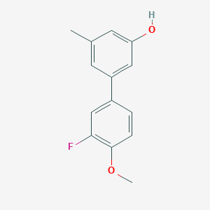 molecular formula C14H13FO2 B6371561 5-(3-Fluoro-4-methoxyphenyl)-3-methylphenol, 95% CAS No. 1261952-06-0