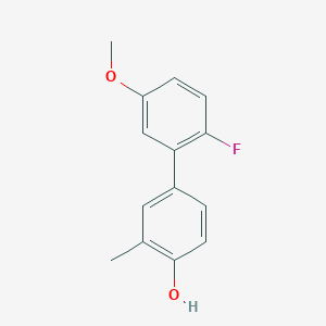 molecular formula C14H13FO2 B6371567 4-(2-Fluoro-5-methoxyphenyl)-2-methylphenol, 95% CAS No. 1261946-80-8