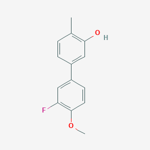 molecular formula C14H13FO2 B6371570 5-(3-Fluoro-4-methoxyphenyl)-2-methylphenol, 95% CAS No. 1261917-14-9