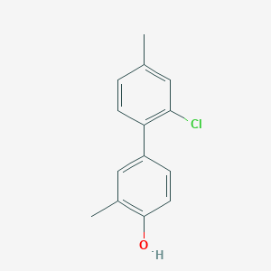 molecular formula C14H13ClO B6371586 4-(2-Chloro-4-methylphenyl)-2-methylphenol, 95% CAS No. 1261917-16-1