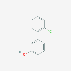 molecular formula C14H13ClO B6371594 5-(2-Chloro-4-methylphenyl)-2-methylphenol, 95% CAS No. 1261893-38-2