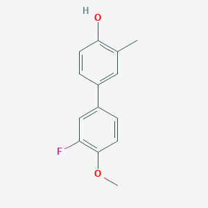 molecular formula C14H13FO2 B6371608 4-(3-Fluoro-4-methoxyphenyl)-2-methylphenol, 95% CAS No. 1261917-12-7