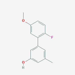 molecular formula C14H13FO2 B6371612 5-(2-Fluoro-5-methoxyphenyl)-3-methylphenol, 95% CAS No. 1261952-02-6