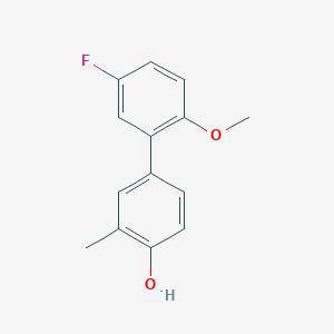 molecular formula C14H13FO2 B6371613 4-(5-Fluoro-2-methoxyphenyl)-2-methylphenol, 95% CAS No. 1255636-30-6