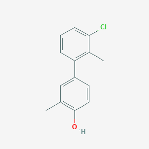molecular formula C14H13ClO B6371626 4-(3-Chloro-2-methylphenyl)-2-methylphenol, 95% CAS No. 1261976-60-6