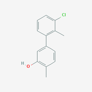 molecular formula C14H13ClO B6371637 5-(3-Chloro-2-methylphenyl)-2-methylphenol, 95% CAS No. 1261893-41-7