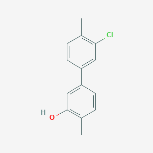 molecular formula C14H13ClO B6371645 5-(3-Chloro-4-methylphenyl)-2-methylphenol, 95% CAS No. 1261893-46-2