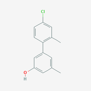 molecular formula C14H13ClO B6371650 5-(4-Chloro-2-methylphenyl)-3-methylphenol, 95% CAS No. 1261976-90-2