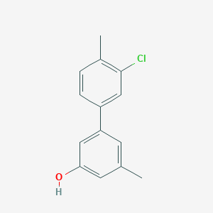 molecular formula C14H13ClO B6371655 5-(3-Chloro-4-methylphenyl)-3-methylphenol, 95% CAS No. 1261986-56-4