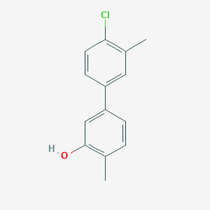 molecular formula C14H13ClO B6371692 5-(4-Chloro-3-methylphenyl)-2-methylphenol, 95% CAS No. 1261917-21-8