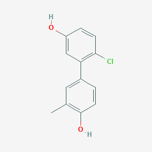 molecular formula C13H11ClO2 B6371695 4-(2-Chloro-5-hydroxyphenyl)-2-methylphenol, 95% CAS No. 1261911-07-2