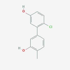 molecular formula C13H11ClO2 B6371709 5-(2-Chloro-5-hydroxyphenyl)-2-methylphenol, 95% CAS No. 1261952-08-2