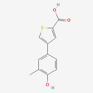 molecular formula C12H10O3S B6371711 4-(2-Carboxythiophene-4-yl)-2-methylphenol, 95% CAS No. 1261947-19-6