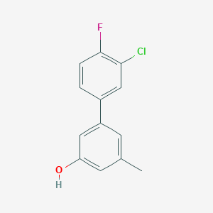 molecular formula C13H10ClFO B6371742 5-(3-Chloro-4-fluorophenyl)-3-methylphenol, 95% CAS No. 1261911-13-0