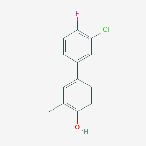 molecular formula C13H10ClFO B6371749 4-(3-Chloro-4-fluorophenyl)-2-methylphenol, 95% CAS No. 1261967-62-7