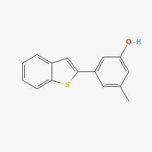 molecular formula C15H12OS B6371765 5-[Benzo(b)thiophen-2-yl]-3-methylphenol, 95% CAS No. 1261986-87-1