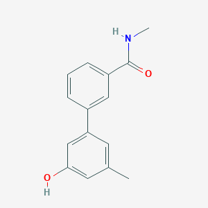 molecular formula C15H15NO2 B6371797 3-Methyl-5-[3-(N-methylaminocarbonyl)phenyl]phenol, 95% CAS No. 1261947-50-5