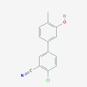 molecular formula C14H10ClNO B6371829 5-(4-Chloro-3-cyanophenyl)-2-methylphenol, 95% CAS No. 1261977-31-4