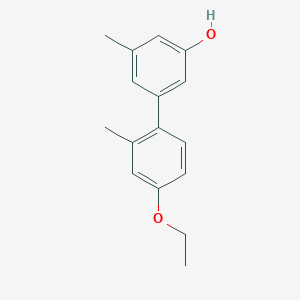 molecular formula C16H18O2 B6371857 5-(4-Ethoxy-2-methylphenyl)-3-methylphenol, 95% CAS No. 1261986-97-3
