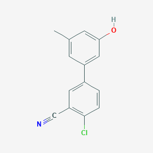 molecular formula C14H10ClNO B6371864 5-(4-Chloro-3-cyanophenyl)-3-methylphenol, 95% CAS No. 1261977-19-8