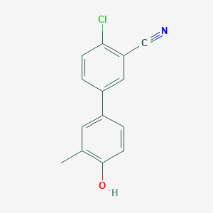 molecular formula C14H10ClNO B6371893 4-(4-Chloro-3-cyanophenyl)-2-methylphenol, 95% CAS No. 1261977-15-4