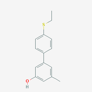 molecular formula C15H16OS B6371951 5-(4-Ethylthiophenyl)-3-methylphenol, 95% CAS No. 1261977-51-8