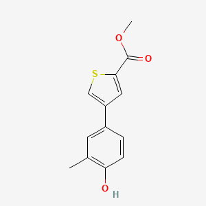 molecular formula C13H12O3S B6371999 4-[5-(Methoxycarbonyl)thiophen-3-yl]-2-methylphenol, 95% CAS No. 1261896-68-7