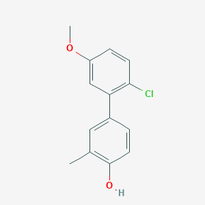 molecular formula C14H13ClO2 B6372000 4-(2-Chloro-5-methoxyphenyl)-2-methylphenol, 95% CAS No. 1261995-89-4