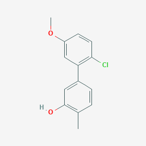 molecular formula C14H13ClO2 B6372007 5-(2-Chloro-5-methoxyphenyl)-2-methylphenol, 95% CAS No. 1262003-20-2