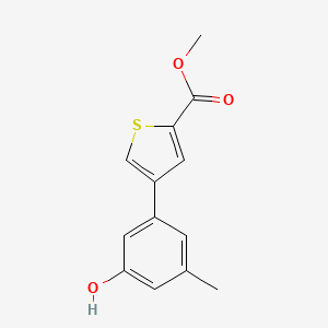molecular formula C13H12O3S B6372013 5-[5-(Methoxycarbonyl)thiophen-3-yl]-3-methylphenol, 95% CAS No. 1261948-37-1