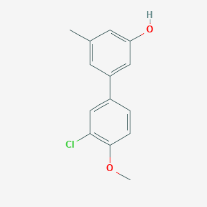 molecular formula C14H13ClO2 B6372016 5-(3-Chloro-4-methoxyphenyl)-3-methylphenol, 95% CAS No. 1261917-40-1
