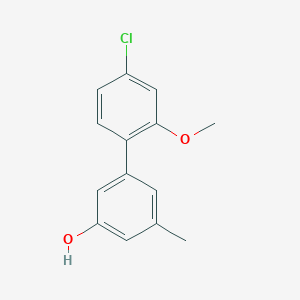 molecular formula C14H13ClO2 B6372024 5-(4-Chloro-2-methoxyphenyl)-3-methylphenol, 95% CAS No. 1261959-22-1